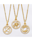 Fashion Cancer Bronze Diamond Zodiac Necklace