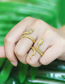 Fashion C Brass Gold Plated Serpent Ring With Diamonds