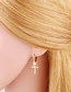 Fashion Cross Solid Copper Diamond Cross Earrings