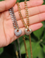 Fashion Gold 45cm Bronze Zirconium Heart Necklace