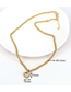 Fashion Gold 40cm Bronze Zirconium Heart Necklace