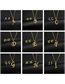 Fashion Z Stainless Steel 26 Letter Stud Necklace Set