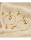 Fashion Gold Alloy Shell Hoop Stud Earrings