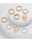 Fashion Gold Alloy Diamond Bee Geometric Ring Set