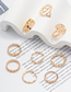 Fashion Gold Alloy Diamond Bee Geometric Ring Set