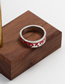 Fashion Red Alloy Geometric Flame Ring