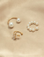 Fashion Gold Alloy Pearl Earring Set