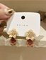 Fashion Khaki Alloy Flower Stud Earrings
