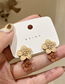 Fashion Khaki Alloy Flower Stud Earrings