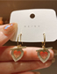 Fashion Gold Alloy Diamond Heart Earrings