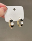 Fashion Gold Alloy Black And White Drip Oil Round Earrings