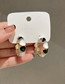 Fashion Gold Alloy Black And White Drip Oil Round Earrings