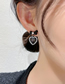 Fashion Black Alloy Diamond Heart Bow Stud Earrings