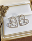 Fashion Gold Alloy Diamond Pearl Heart Stud Earrings
