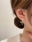 Fashion Gold Alloy Diamond Bow Heart Stud Earrings