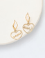 Fashion Gold Alloy Letter Heart Stud Earrings