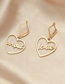 Fashion Gold Alloy Letter Heart Stud Earrings