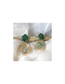 Fashion Green Alloy Geometric Inlaid Gravel Irregular Stud Earrings