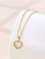 Fashion Gold Titanium Diamond Openwork Heart Necklace
