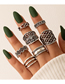 Fashion Silver Alloy Carved Openwork Geometric Ring Set