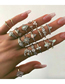 Fashion 6# Alloy Diamond Geometric Ring Set