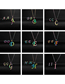 Fashion V Stainless Steel Colorful 26 Letter Stud Necklace Set