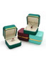 Fashion Cyan Pendant Box Plastic Rounded Gold Edge Jewelry Box