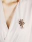 Fashion Golden Coffee Beads Alloy Diamond And Pearl Flower Brooch
