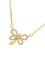 Fashion Gold Bronze Zirconium Butterfly Pendant Necklace