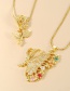 Fashion Gold Bronze Zirconium Butterfly Pendant Necklace