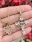 Fashion Gold-2 Bronze Zirconium Heart Pendant Necklace
