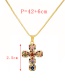 Fashion Gold Bronze Zirconium Cross Pendant Necklace