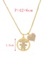 Fashion Gold-2 Bronze Zirconium Boy's Heart Pendant Necklace