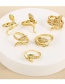 Fashion Gold-3 Bronze Zirconium Serpentine Ring