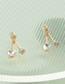 Fashion Gold Metal Diamond Star Stud Earrings