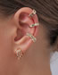 Fashion Gold Alloy Geometric Thread Cutout Chain Earrings Set