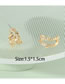 Fashion Gold Metal Convex Irregular Texture Stud Earrings