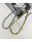 Fashion Gold Titanium Steel Three Layer Snake Bone Wrap Necklace
