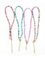 Fashion Rainbow Pink Rainbow Clay Braided Necklace
