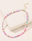 Fashion Rainbow Green Rainbow Clay Braided Necklace