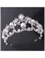 Fashion White Alloy Diamond And Pearl Crown