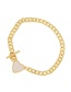 Fashion Gold-2 Copper Shell Love Thick Chain Ot Buckle Bracelet