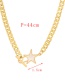 Fashion Gold-2 Copper Shell Love Thick Chain Ot Buckle Necklace