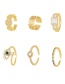 Fashion Gold-5 Bronze Zirconium Geometric Ring