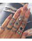 Fashion Silver Color Alloy Diamond Geometric Ring Set
