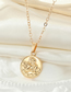 Fashion Necklace Alloy Embossed Round Coin Angel Necklace