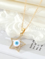 Fashion White Geometric Diamond Pentagram Eye Necklace