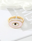 Fashion Pink Alloy Drop Oil Eye Open Ring