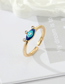Fashion Blue Alloy Diamond Drip Oil Eye Open Ring