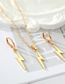 Fashion New Silver Color Slim Lightning Earrings Alloy Lightning Necklace